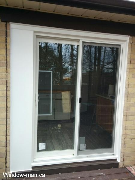 Five foot Sliding patio doors.  Low e coating, Argon gas. Installed in 6 foot opening to get extra space for kitchen cabinet
